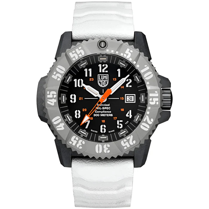 Luminox Luminox Men's Watch - Mil-Spec Quartz Black Dial White Rubber Strap | XL.3359.SET