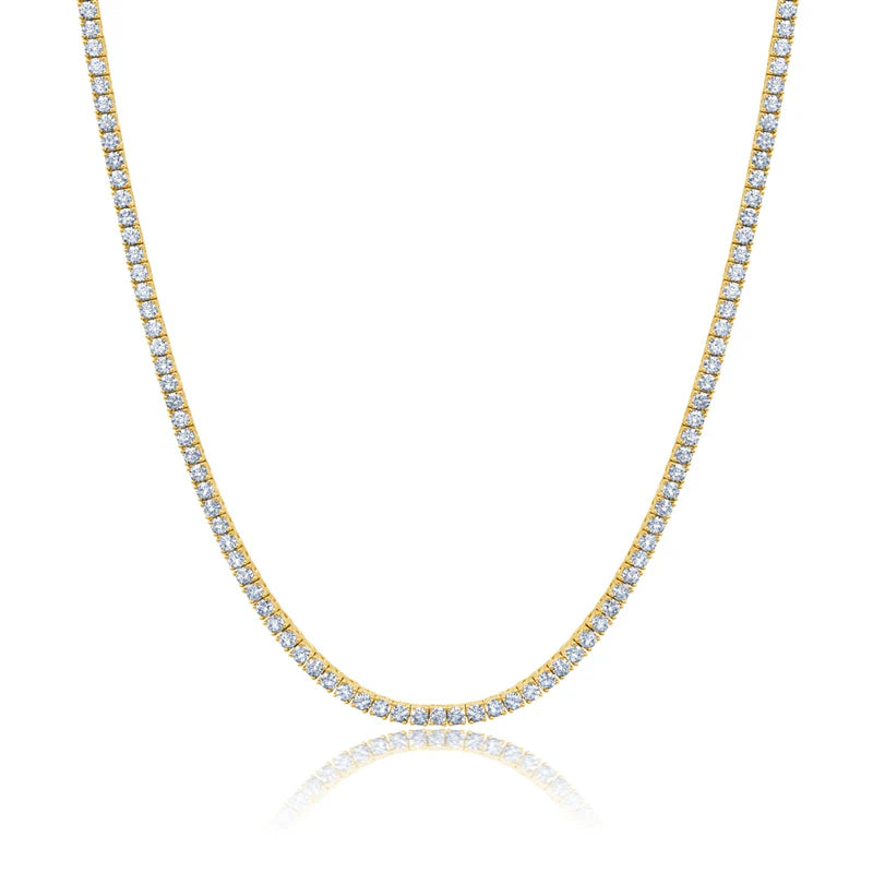 Crislu 2mm Round Cut Tennis Necklace in Gold 305351N18CZ