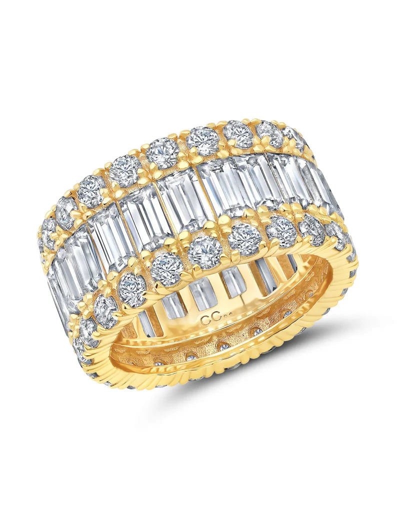 Crislu Baguette & Brilliant Eternity Band in Gold 307298R50CZ