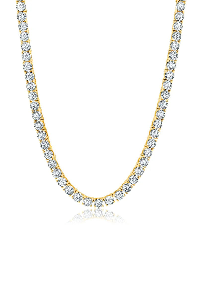 Crislu 3mm Brilliant Cut Tennis Necklace in Gold 305517N16CZ