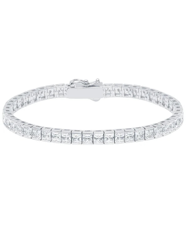 12.55cttw Classic Large Princess Tennis Bracelet Finished in Pure Platinum 902603B70CZ