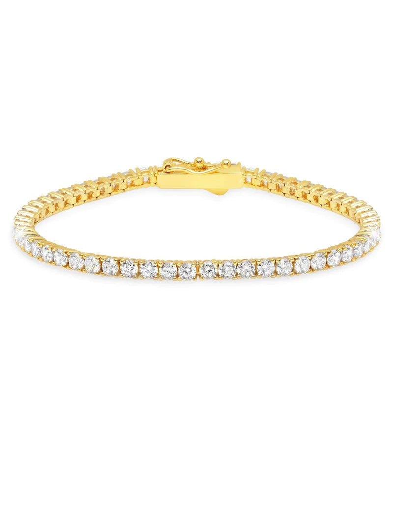 Crislu 2mm Small Brilliant Tennis Bracelet in Gold 305351B65CZ