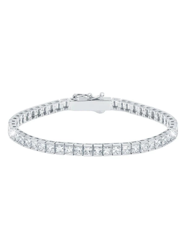 9.75cttw Classic Medium Princess Tennis Bracelet Finished in Pure Platinum  902419B75CZ