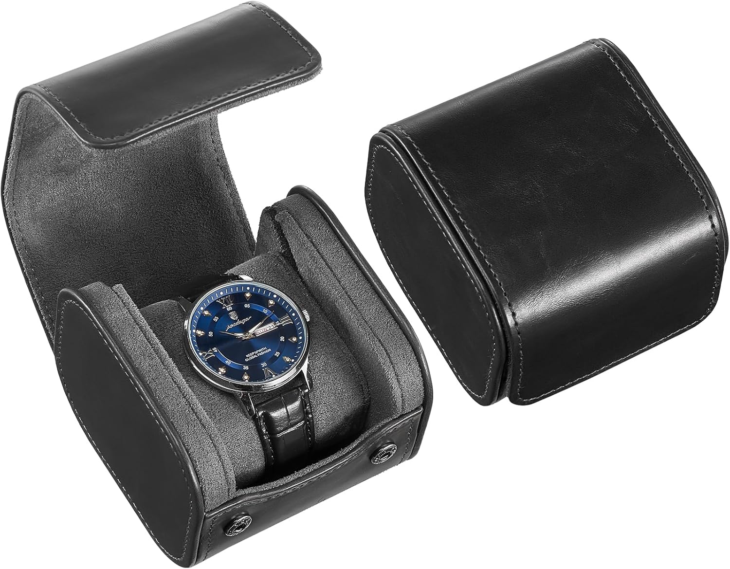 Single Travel Leather Watch Roll Box