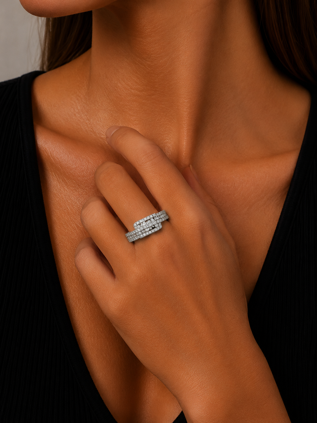 14K White Gold Diamond Ring
