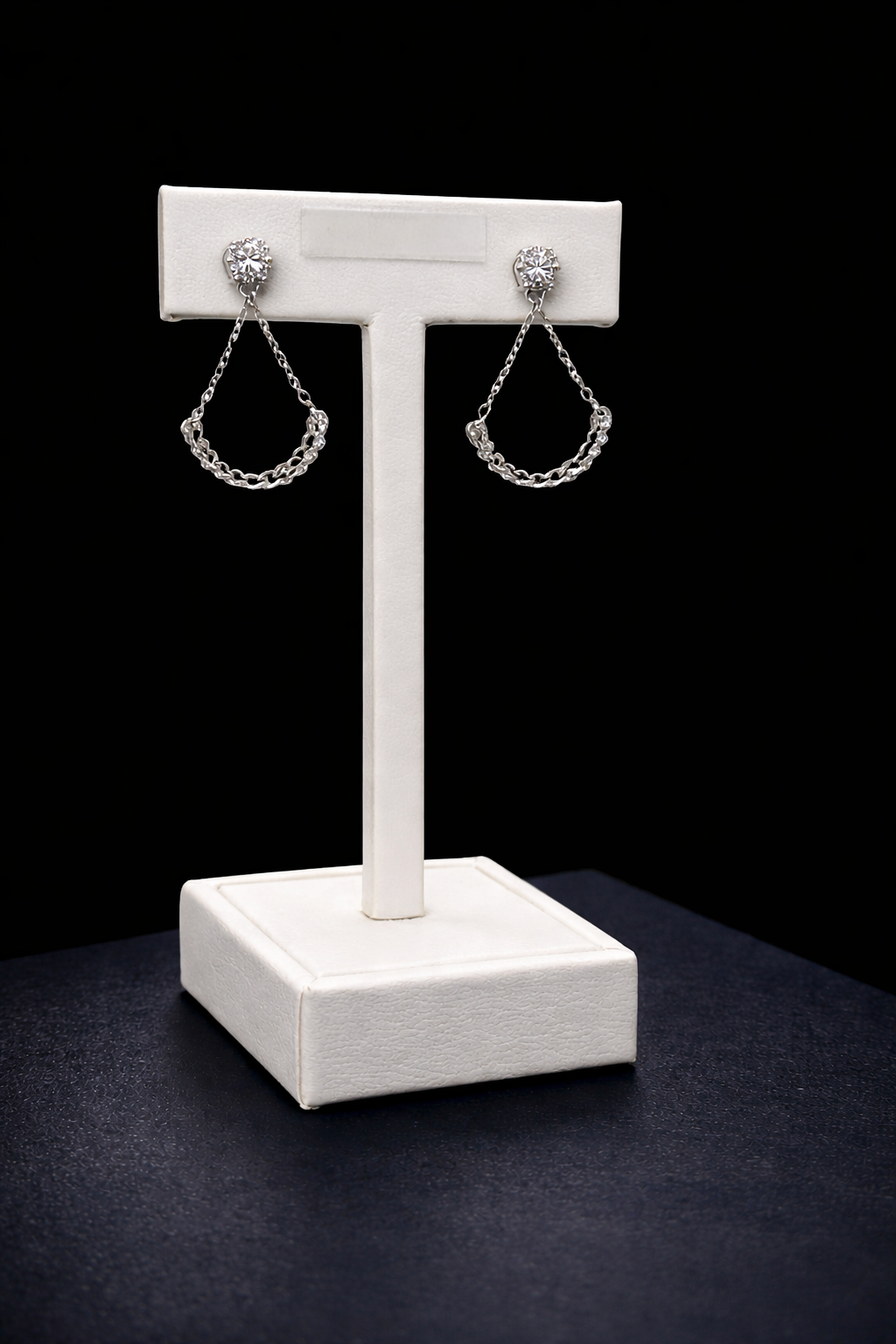 14K White Gold Diamond Cluster Earrings | 080294