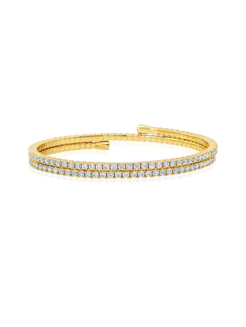 Crislu Round Cut Adjustable Bracelet in Gold 3012822B00CZ