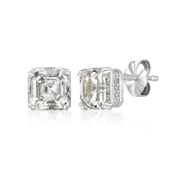 4.20cttw Royal Asscher Cut Stud Earrings Finished in Pure Platinum SKU: 9011210E00CZ