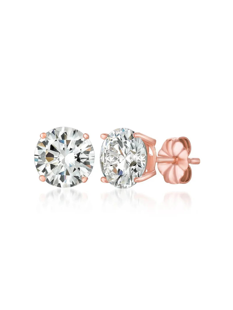 Crislu 2ct Brilliant Stud Earrings Finished in Rose Gold 800168E00CZ