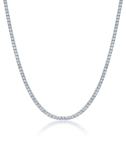 Crislu 2mm Round Cut Tennis Necklace Finished in Platinum  18" 905351N18CZ