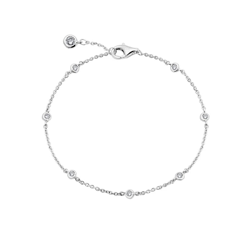 Crislu | 2mm Station Anklet Finished in Platinum 902219A95CZ