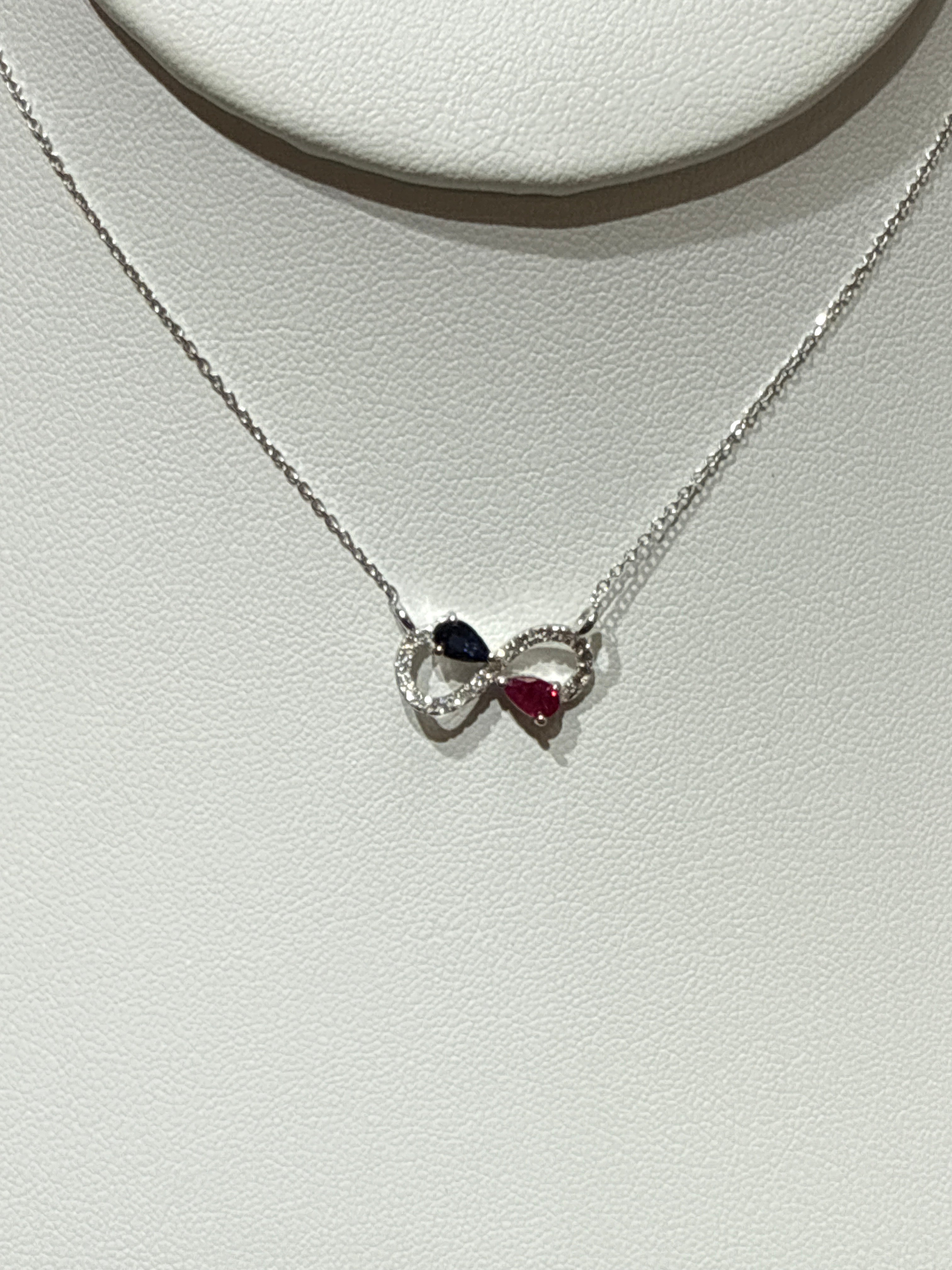 14k White Gold Diamond Ruby and Sapphire Pendant FPD001821AWDBSR