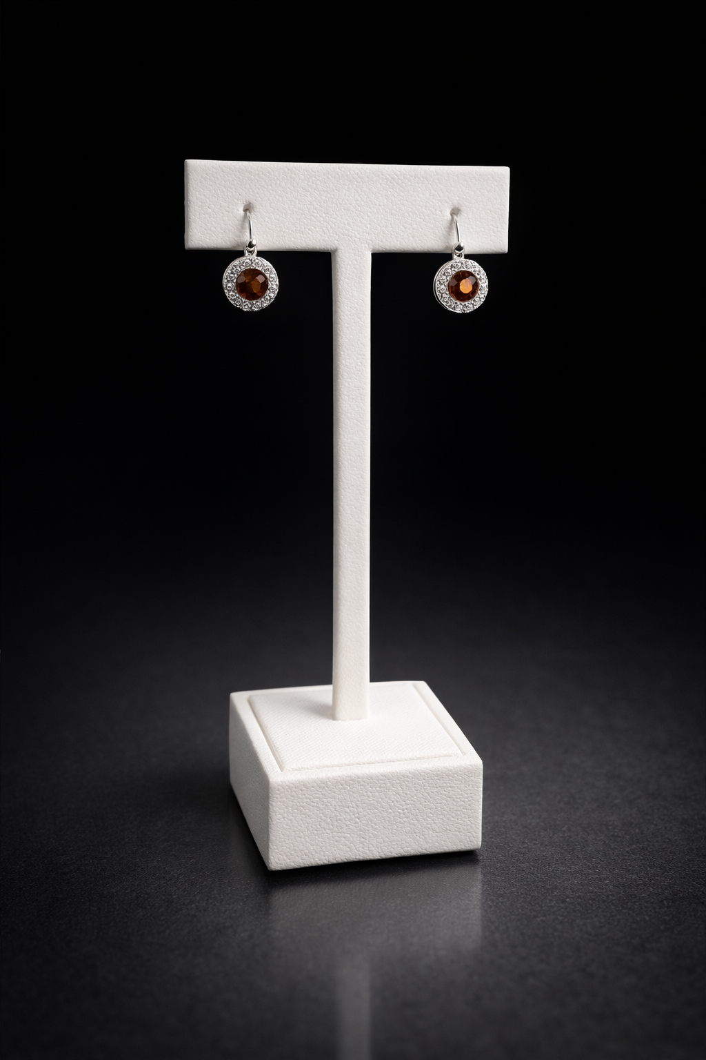 14K White Gold Diamond and Orange Sapphire Earrings FER001495AWDOS