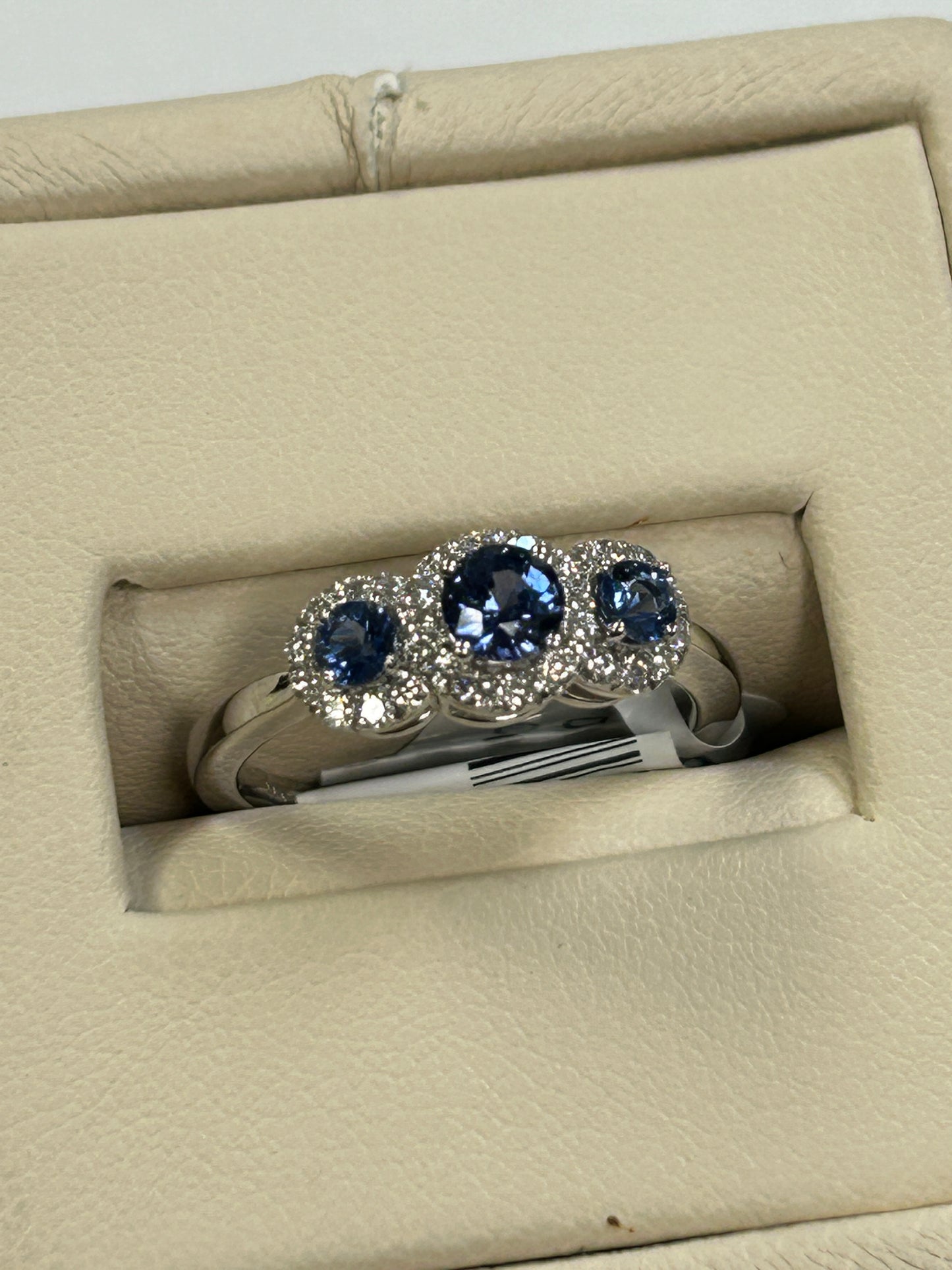 14K White Gold Diamond and Sapphire Ring FRG001820AWDBS