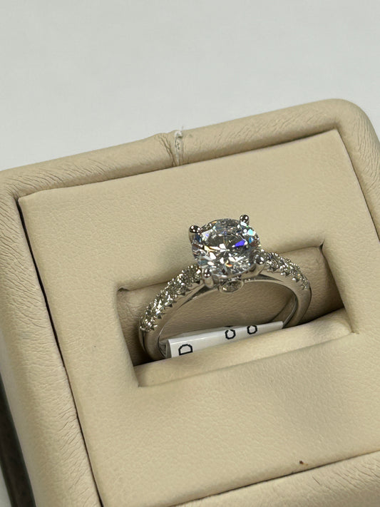 14K White Gold Diamond Engagement Semi-Mount. FRGB1006AWD