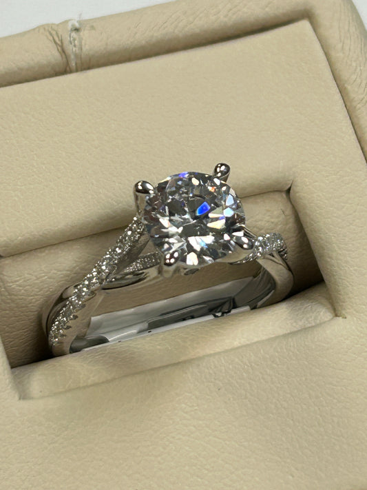 14K White Gold Diamond Engagement Semi-Mount. FRGB1023AWD