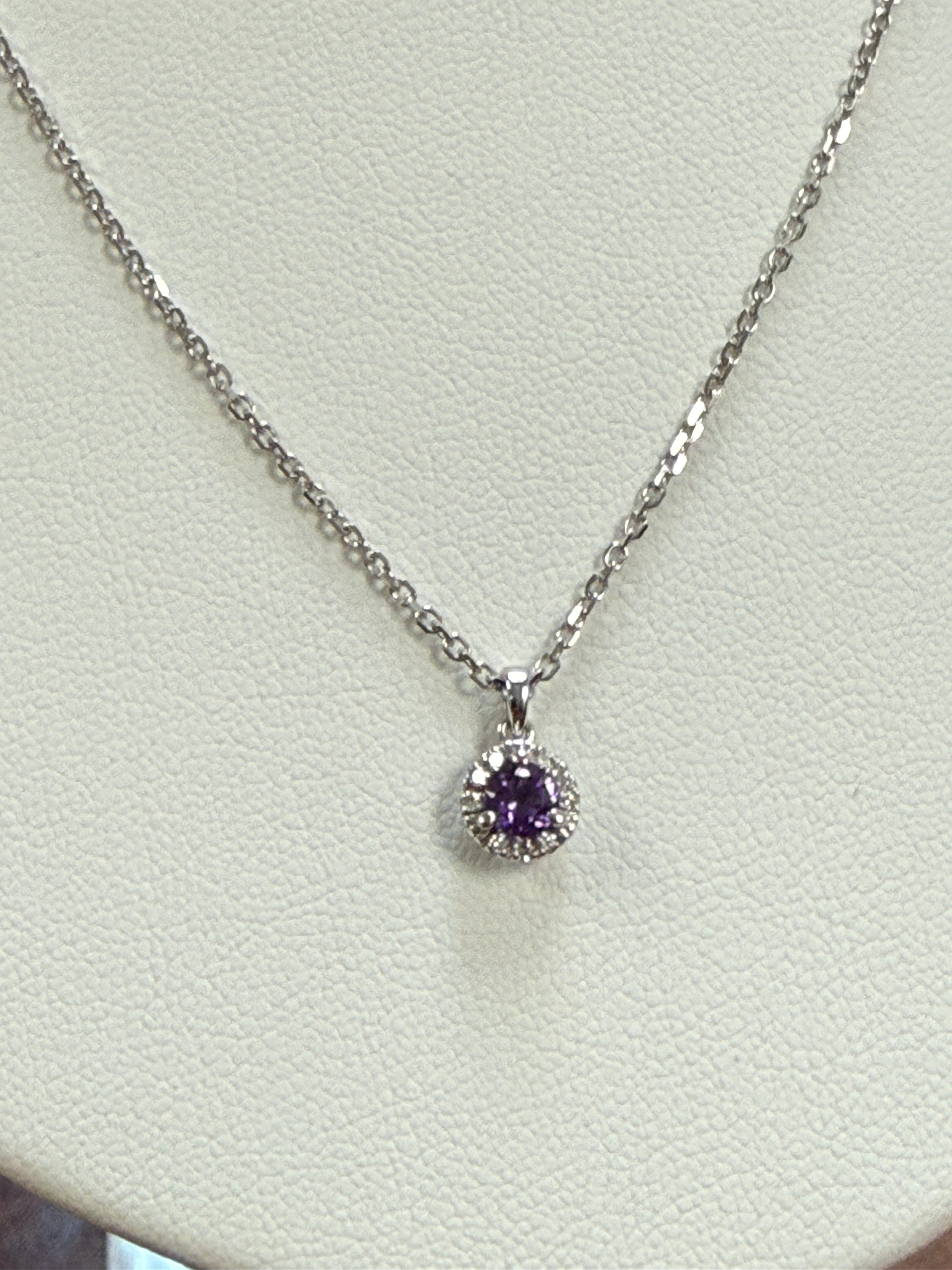 14K Gold Diamond and Amethyst Pendant FPD003438AWDAM