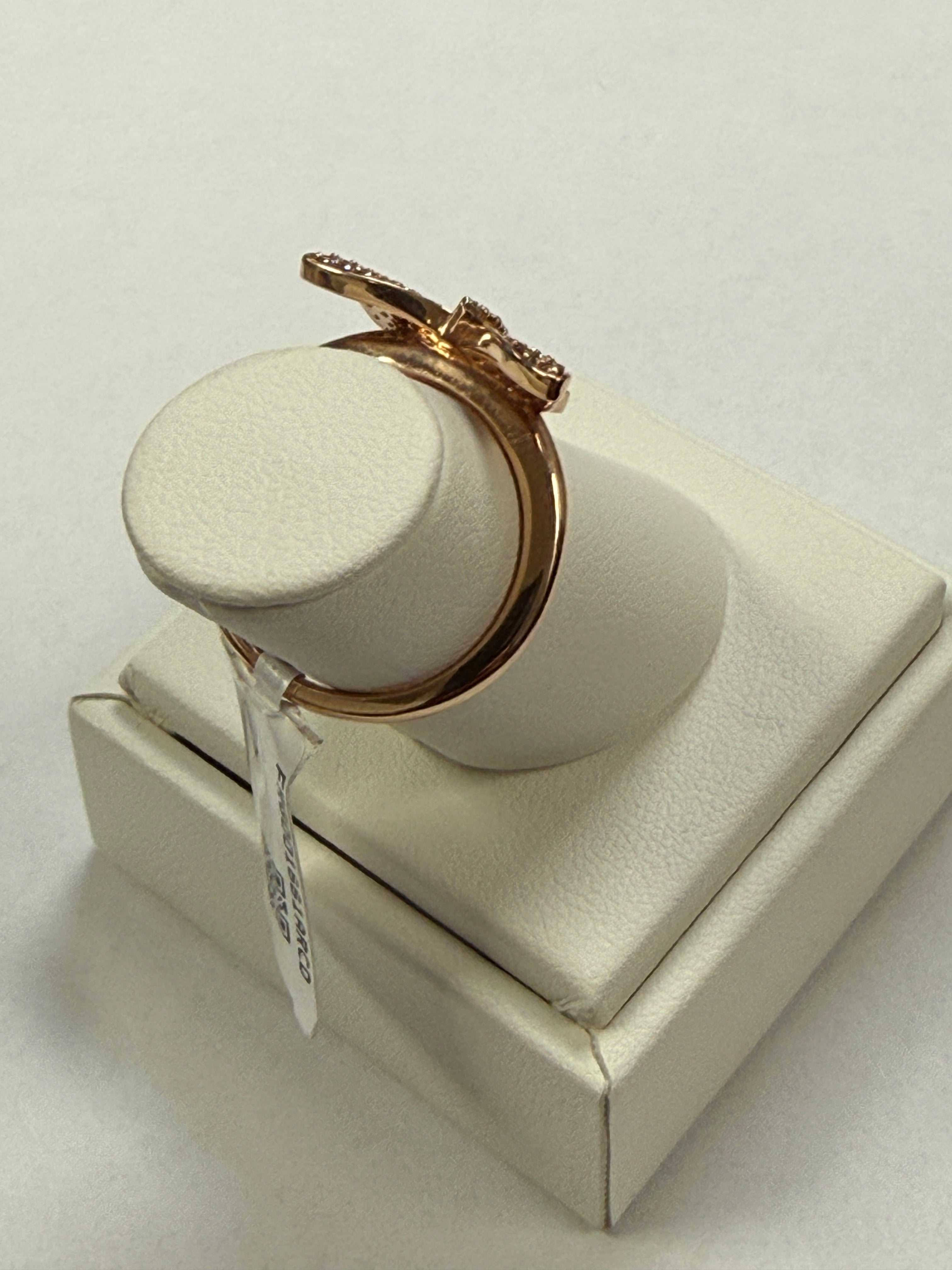 14K Rose Gold Butterfly Diamond Ring. FRG001661ARCD