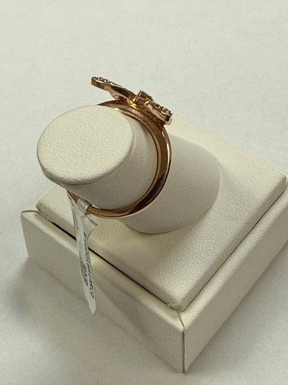 14K Rose Gold Butterfly Diamond Ring. FRG001661ARCD