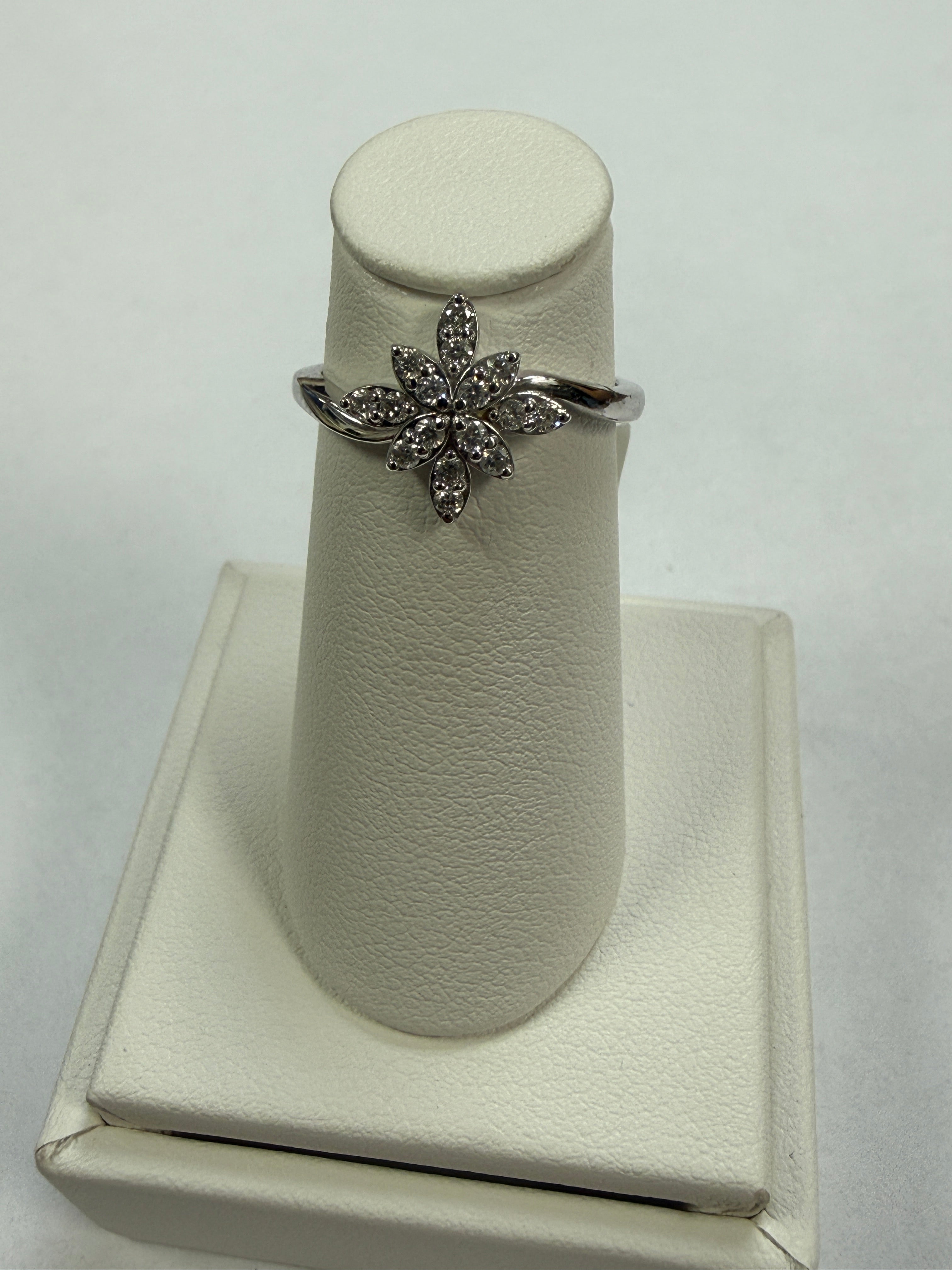 14K White Gold Diamond Ring. FRG002706AWD