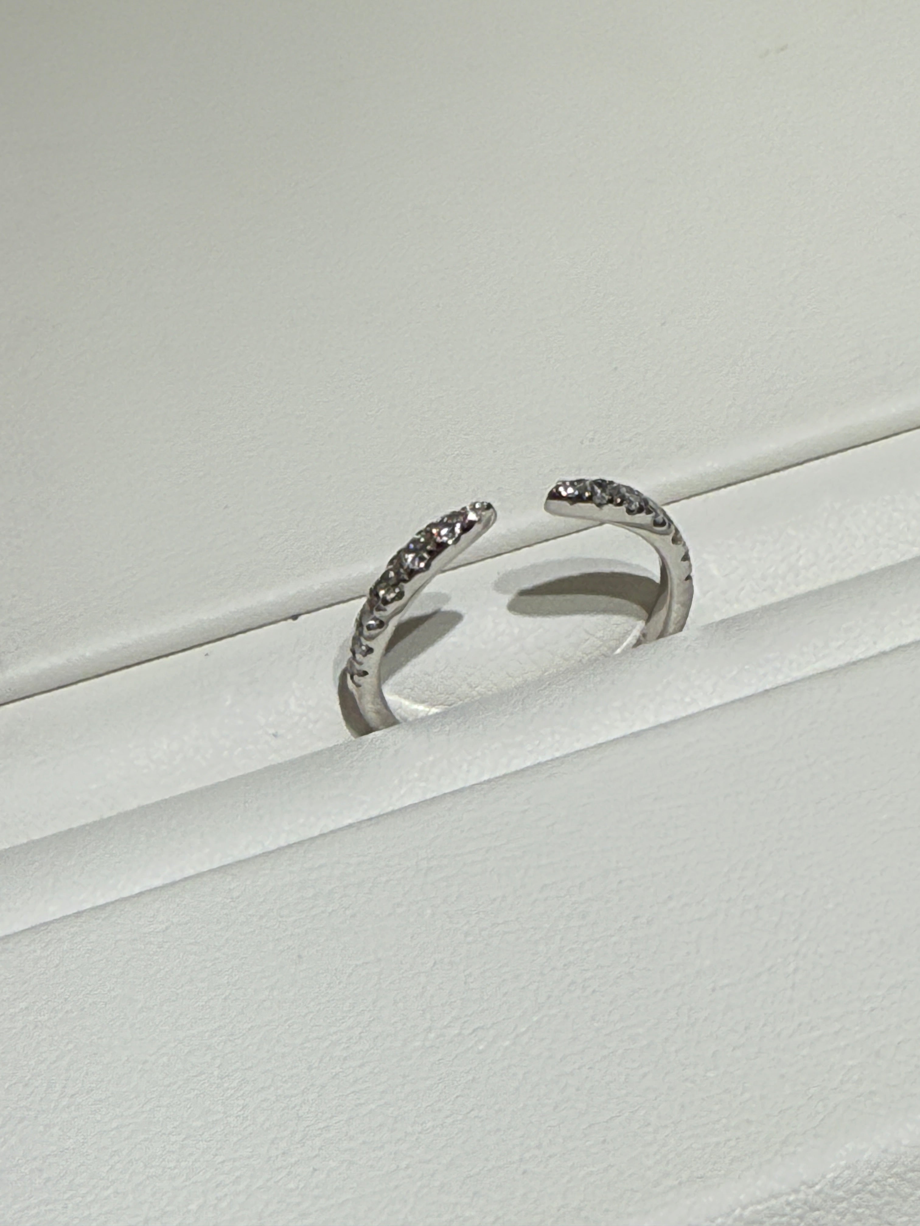 14K White gold diamond wedding band.