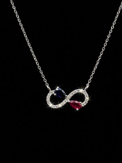 14k White Gold Diamond Ruby and Sapphire Pendant FPD001821AWDBSR