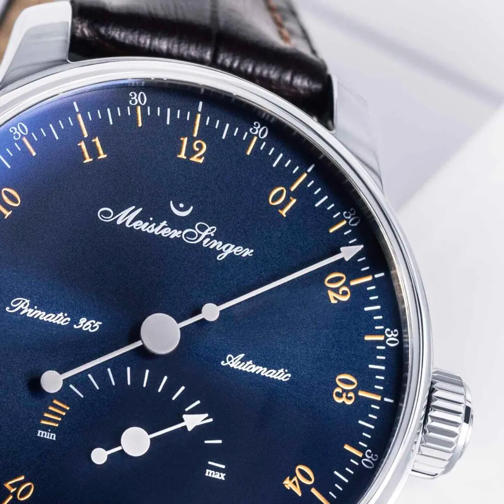 Meistersinger Primatic 365 - Sunburst steel blue with gold PR365917G