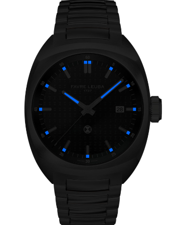 Favre Leuba 00.20102.102.01.200 Chief Date Black Dial on Bracelet