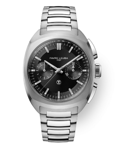 Favre Leuba 00.20102.102.01.200 Chief Date Black Dial on Bracelet