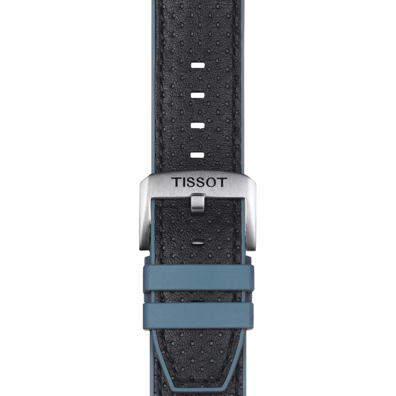 Tissot Official Blue Leather and Rubber Strap Lugs 22 mm T852.046.785