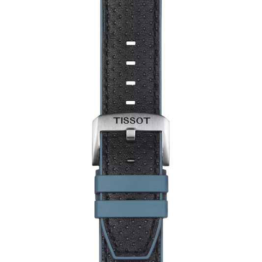 Tissot Official Blue Leather and Rubber Strap Lugs 22 mm T852.046.785