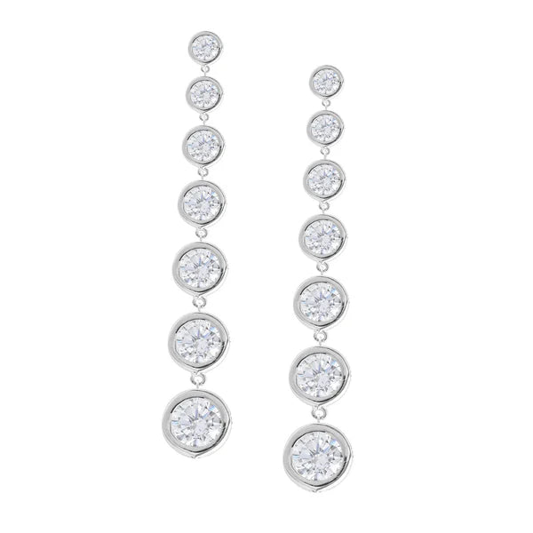 2.70cttw Bezel Set Drop Earrings in Platinum  9010553E00CZ