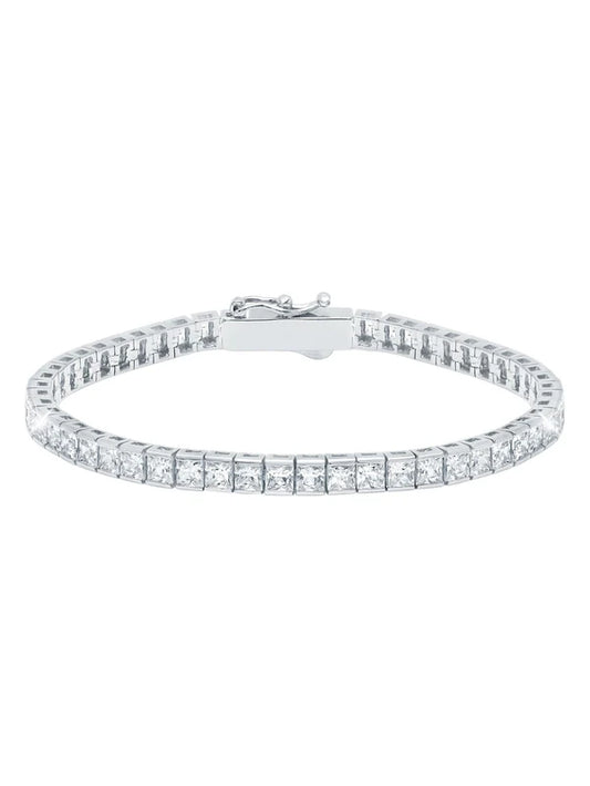 9.75cttw Classic Medium Princess Tennis Bracelet Finished in Pure Platinum  902419B75CZ