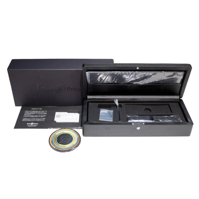 Preowned Bell & Ross BR-03 Chrono Multimeter 42mm black ceramic square watch with chronograph, rubber strap, and 100m water resistance