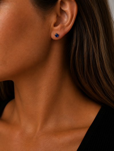 14K White Gold Blue Sapphire Studs | FER3100AWBS2