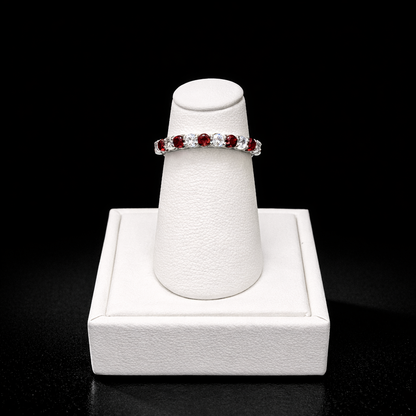 14k White Gold Diamond and Ruby Wedding Band |FRG001314AWDR