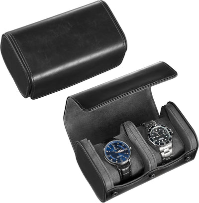 Double Travel Leather Watch Roll