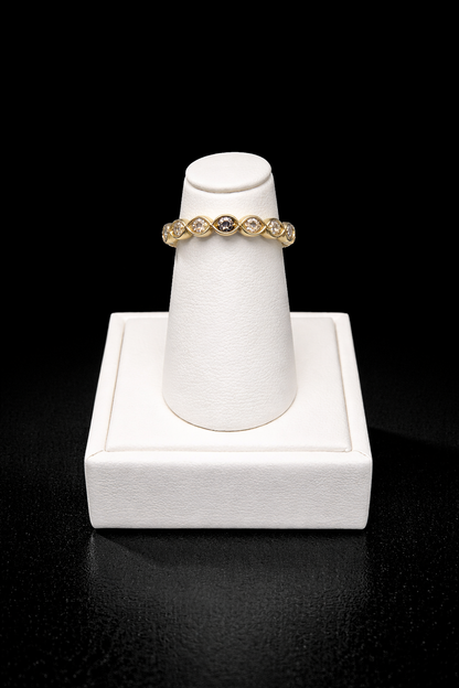 14k Yellow Gold Diamond Wedding Band | FRG001022AYFD