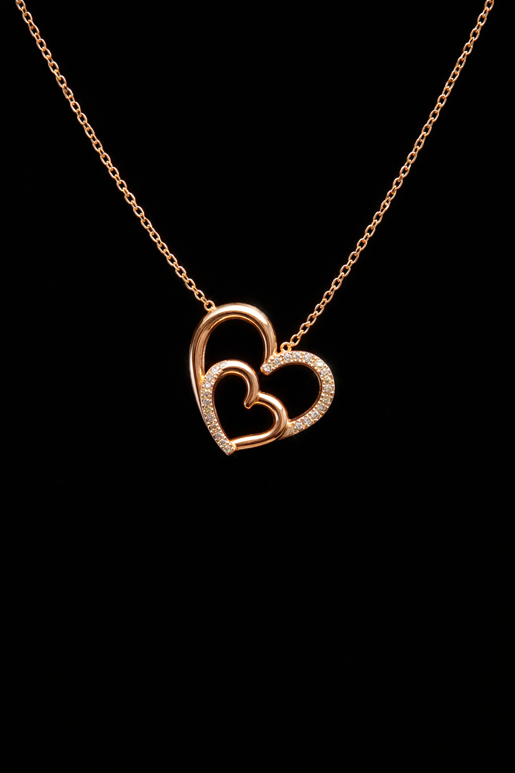 10K Rose Gold Chain and Heart Pendant | 163331