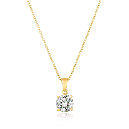 Crislu | 1.60cttw Royal Brilliant Cut Pendant Necklace Finished in Pure Platinum SKU: 9011209N16CZ