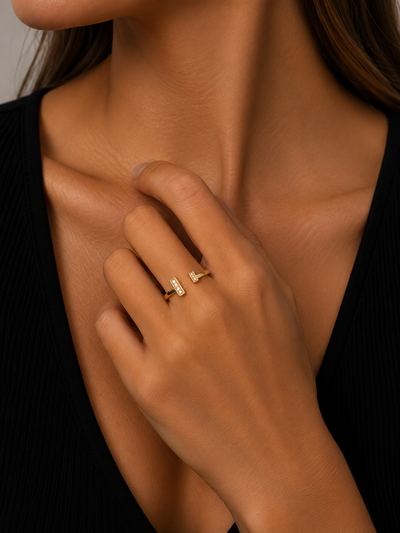New Arrival! 14K Yellow Gold "T" Ring | FRG003862AYD