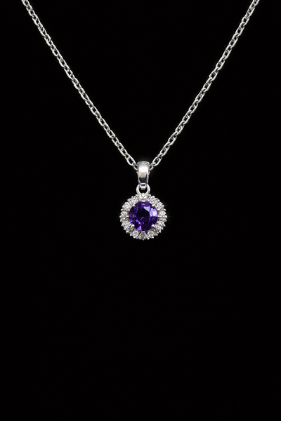 14K Gold Diamond and Amethyst Pendant | FPD003438AWDAM