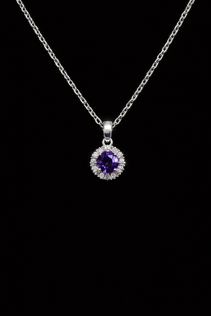 14K Gold Diamond and Amethyst Pendant | FPD003438AWDAM