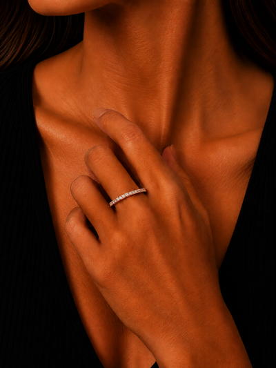 14K Rose Gold Diamond Wedding Band | FRGFP1314ARD