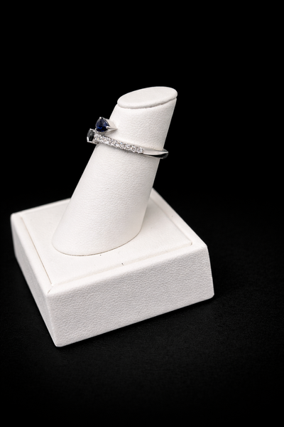 14K White Gold Diamond and Sapphire | FRG002918AWDBS