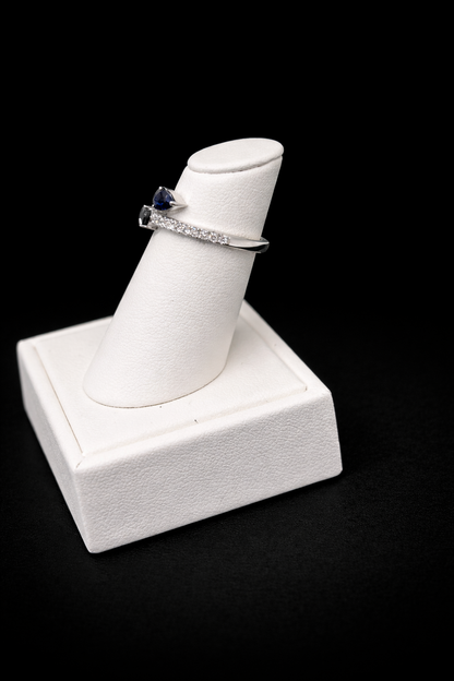 14K White Gold Diamond and Sapphire FRG002918AWDBS