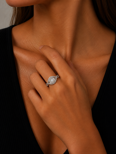14K White Gold Diamond Ring