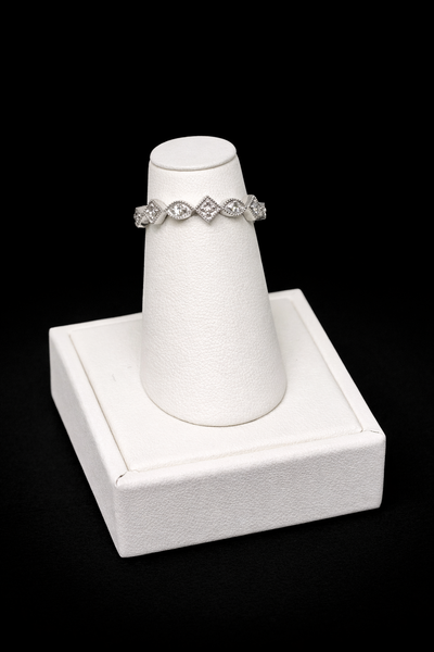 14k White Gold Diamond Wedding Band | FRG001338AWD