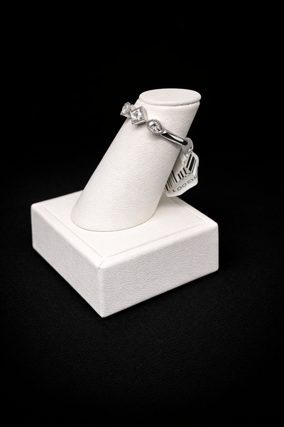 14k White Gold Diamond Wedding Band | FRG001338AWD