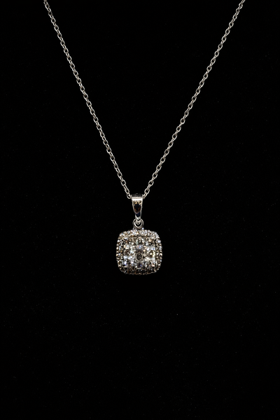 14K White Gold Diamond Pendant | 092356